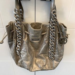 Michael Kors Gunmetal leather bag